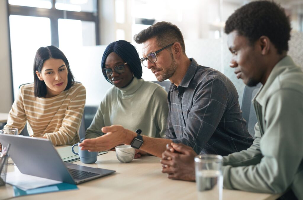 Group of people having a meeting in the office